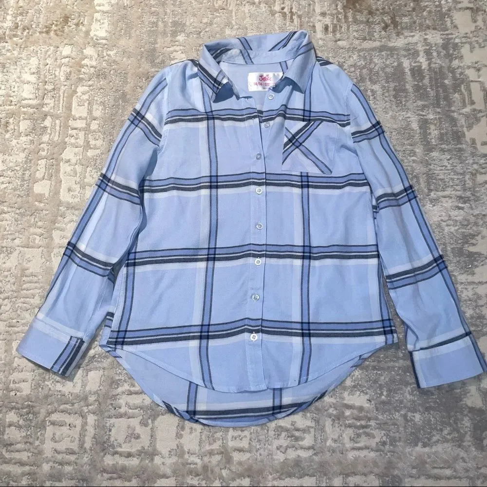 🏷️ 5 for $25 - JUSTICE Plaid Button Down Shirt